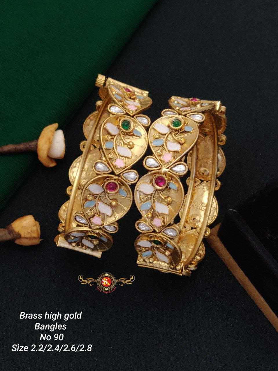 YNF BRASS 94A WOMENS JEWELLERY WHOLESALE DESIGNER BANGLES MANUFACTURER