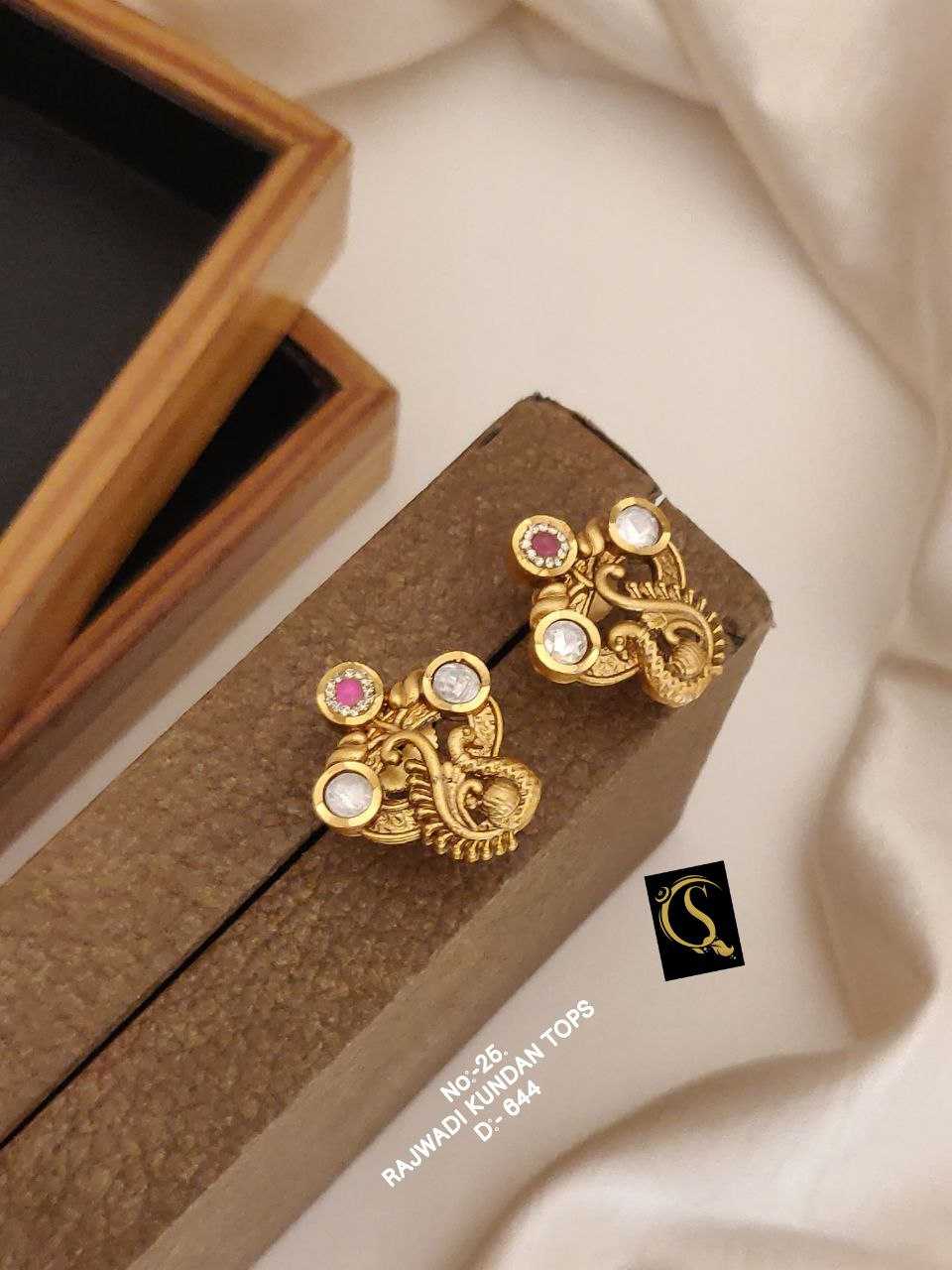 YNF BRASS EARRING1 WOMEN JEWELLREY WHOLESALE KUNDAN EARRINGS MANUFACTURER