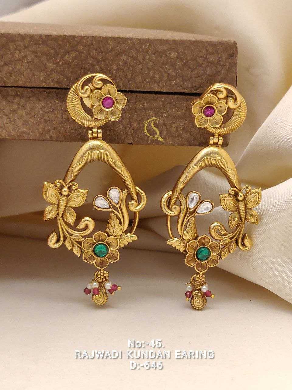 YNF BRASS EARRING11 WOMENS JEWELLREY WHOLESALE KUNDAN EARRINGS MANUFACTURER