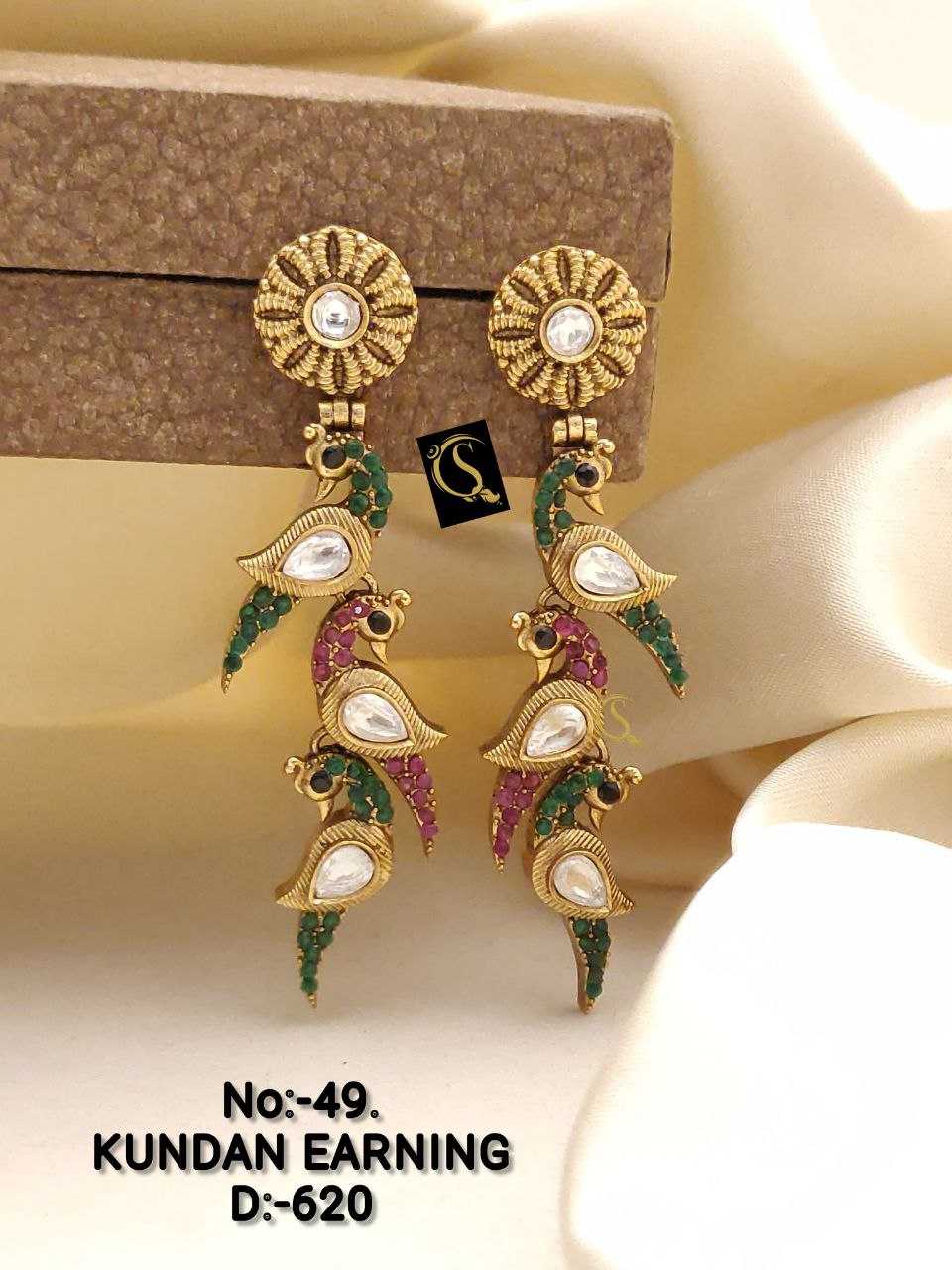 YNF BRASS EARRING12 WOMENS JEWELLREY WHOLESALE KUNDAN EARRINGS MANUFACTURER