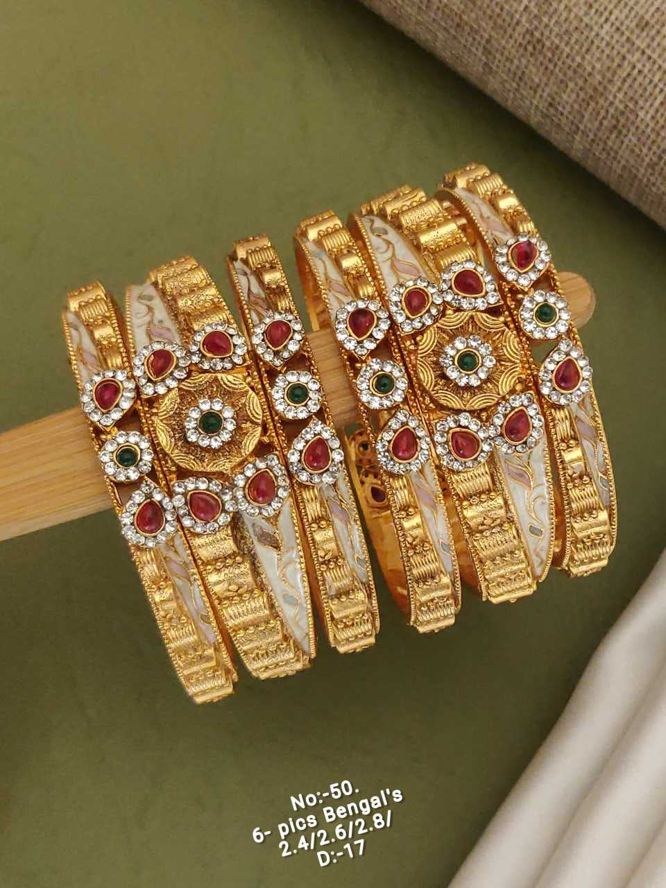 YNF BRASS 141A WOMENS JEWELLERY WHOLESALE RAJWADI BANGLES MANUFACTURER