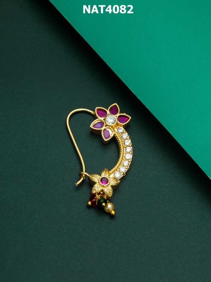 YNF BRASS KESH105 NAT4082 WOMENS JEWELLERY WHOLESALE NOSE PIN MANUFACTURER