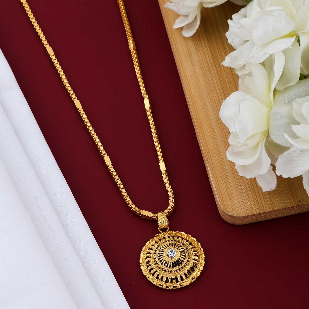 YNF BRASS KESH191 KAC215 WOMENS JEWELLERY WHOLESALE WOMEN CHAIN PENDANT SET GOLD CHAIN PENDANT MANUFACTURER