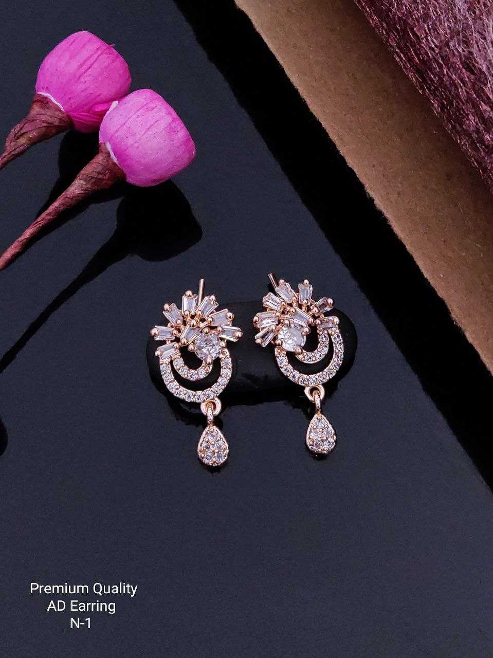 YNF BRASS KESH193 ROR84 WOMENS JEWELLERY WHOLESALE FANCY EARRINGS AD DIAMOND EARRINGS MANUFACTURER