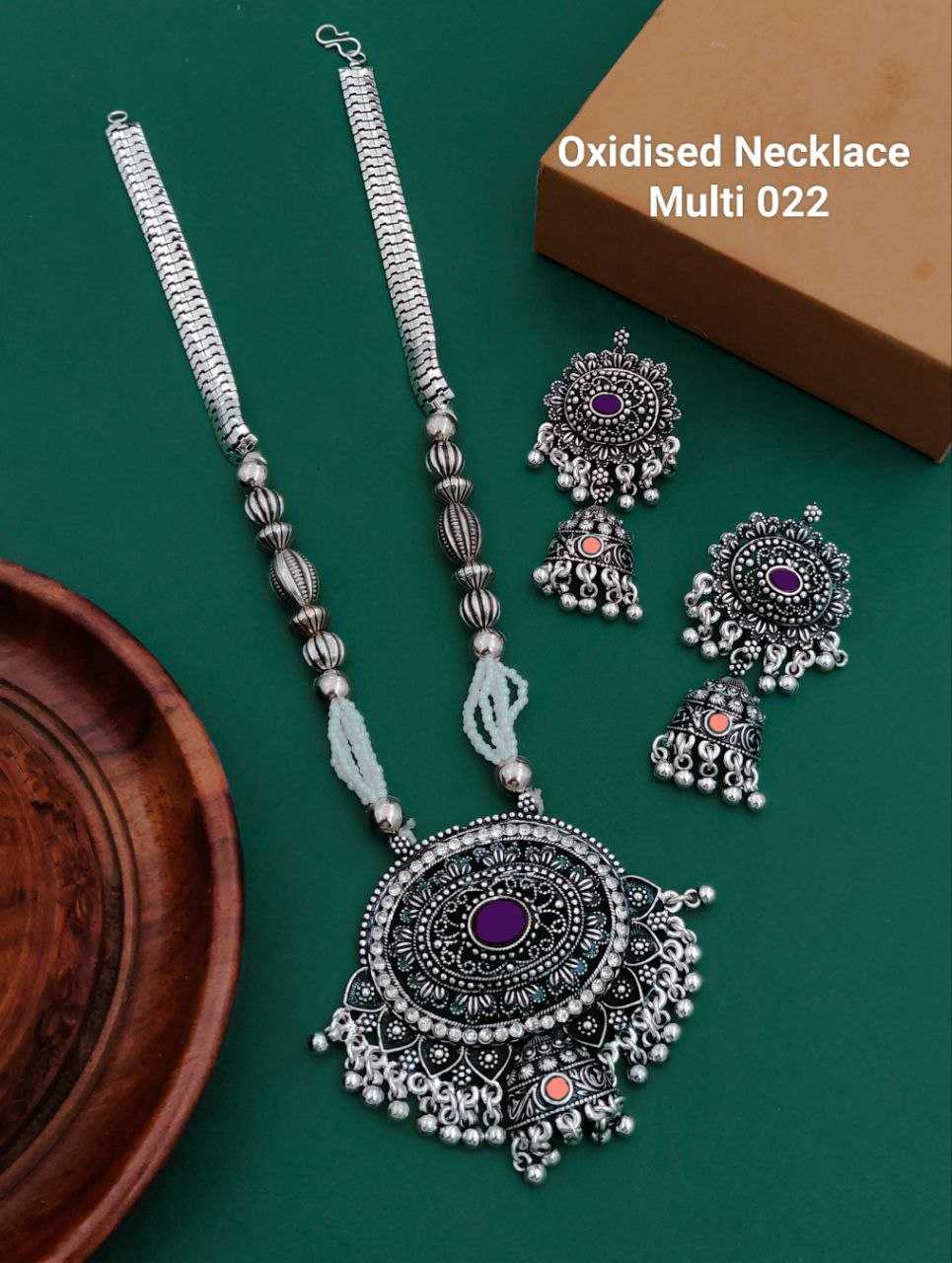 YNF BRASS KESH193 ROR98 E WOMENS JEWELLERY WHOLESALE LONG SET OXIDIZED JEWELLERY SET MANUFACTURER