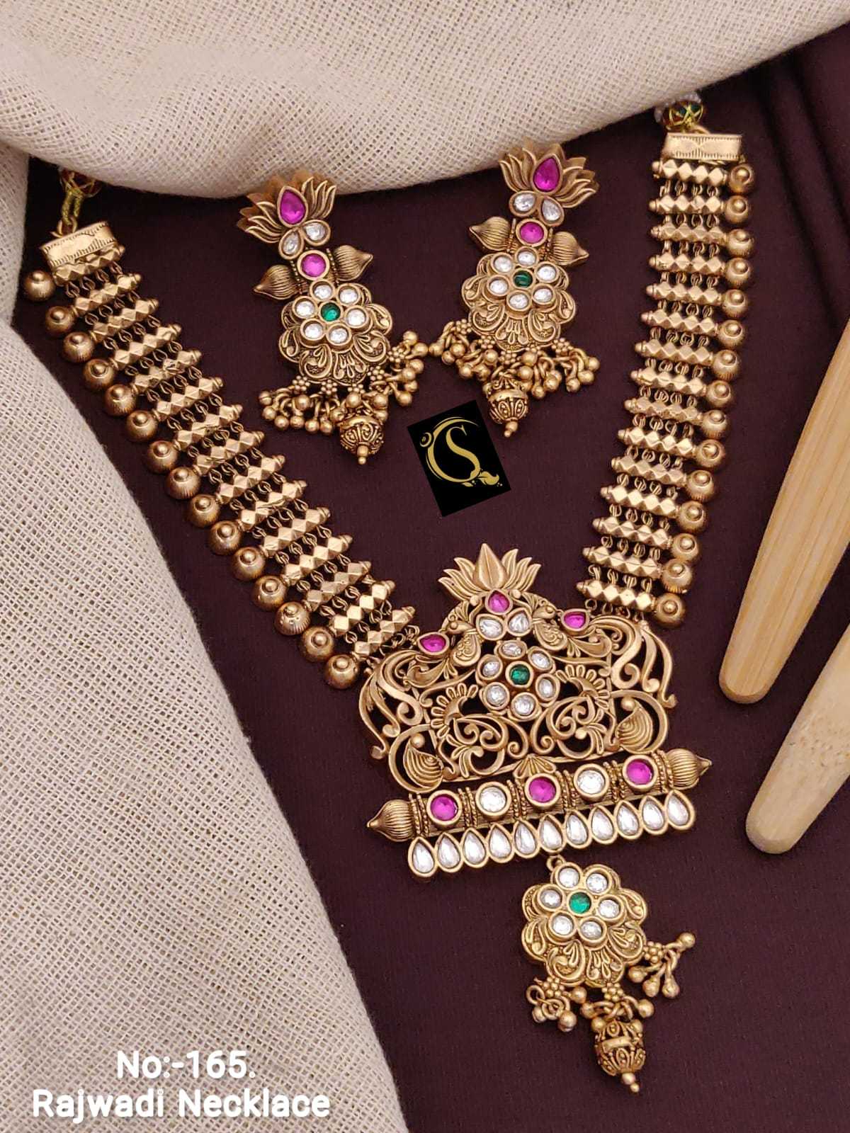 YNF BRASS RAJWADI62 WOMENS JEWELLERY WHOLESALE RAJWADI CHOKER NECKLACES SET MANUFACTURER