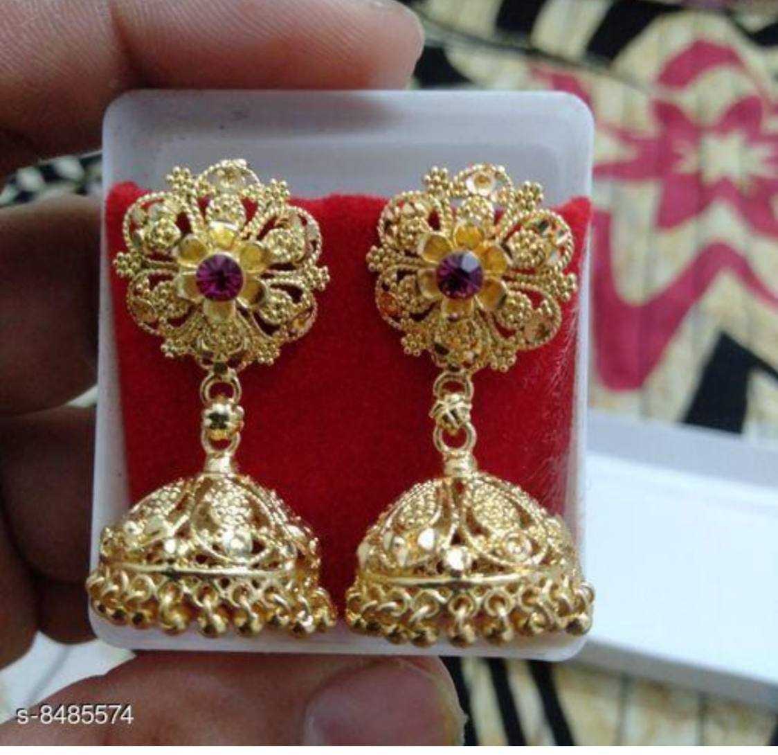 YNF BRASS KESH191 KAC341 A WOMENS JEWELLERY WHOLESALE KUNDAN JHUMKA EARRINGS MANUFACTURE - Jewellery Export