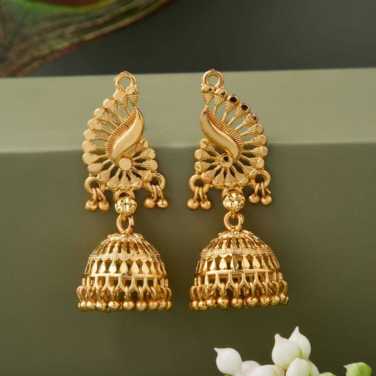 YNF BRASS KESH191 KAC341 WOMENS JEWELLERY WHOLESALE KUNDAN JHUMKA EARRINGS MANUFACTURE - Jewellery Export