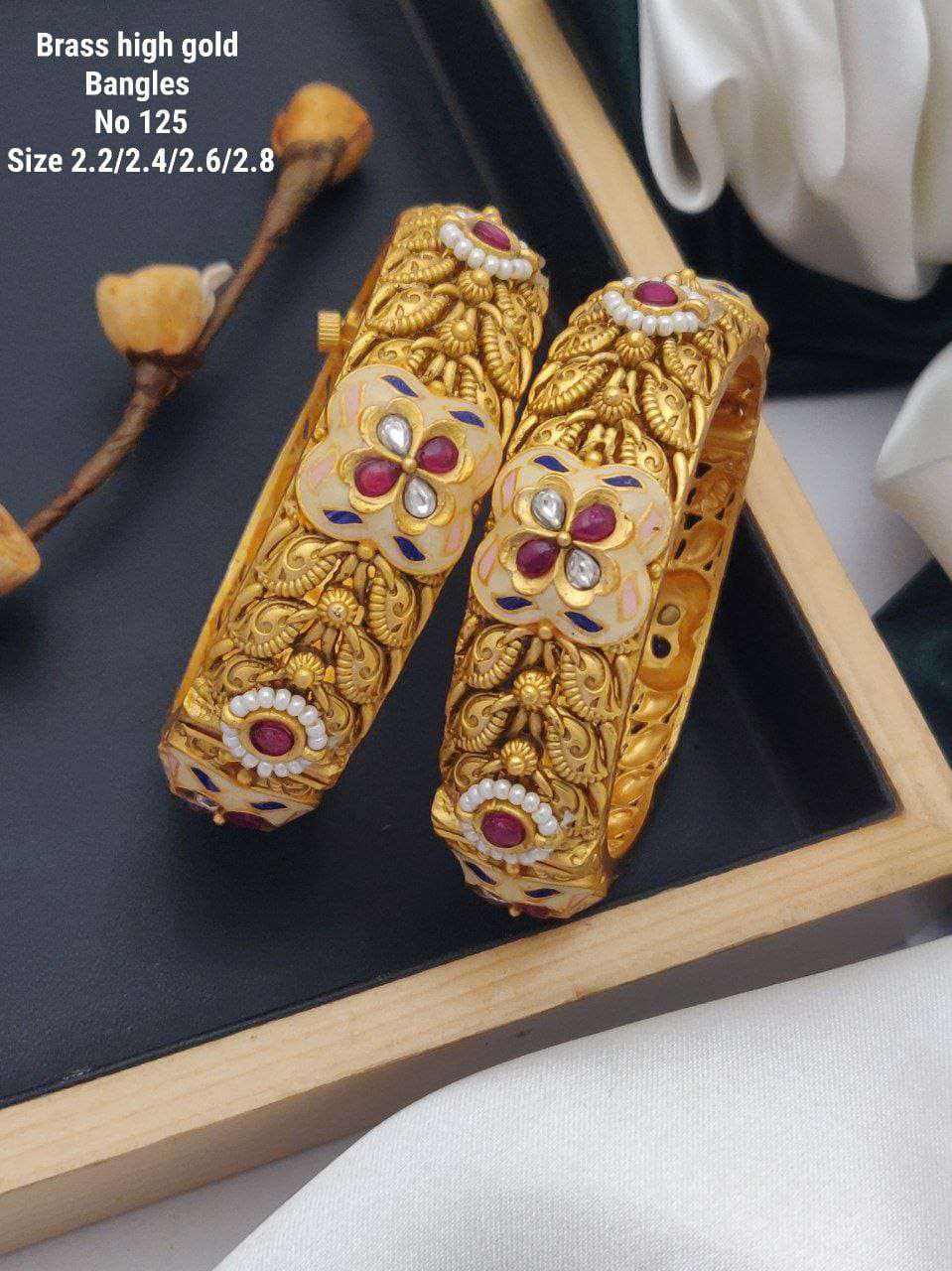 YNF BRASS KESH477 SMN11-19 WOMENS JEWELLERY WHOLESALE BANGLES SET MANUFACTURER - Jewellery Export