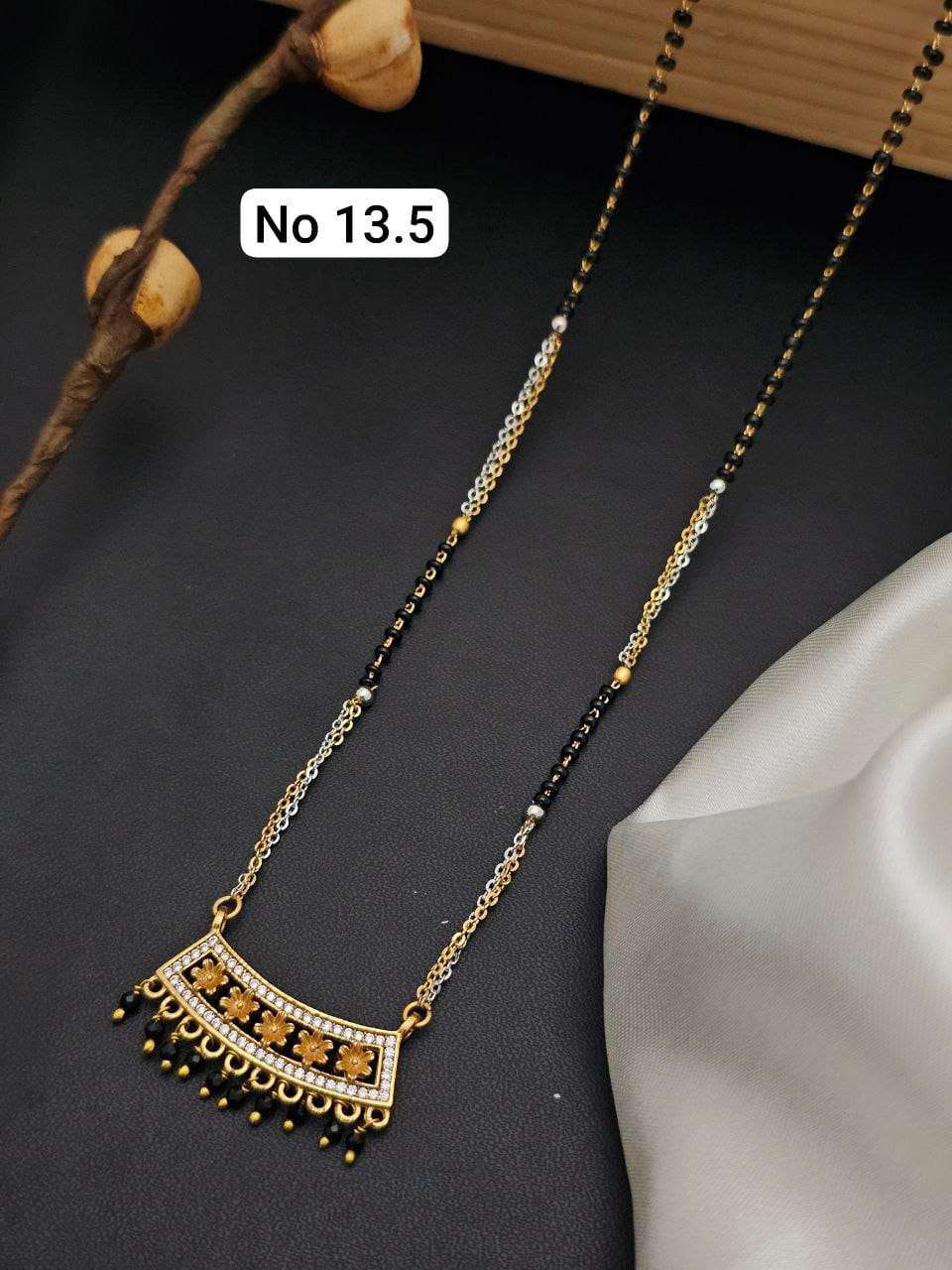 YNF BRASS KESH477 SKJ14-5 WOMENS JEWELLERY WHOLESALE MANGALSUTRA SET MANUFACTURER - Jewellery Export