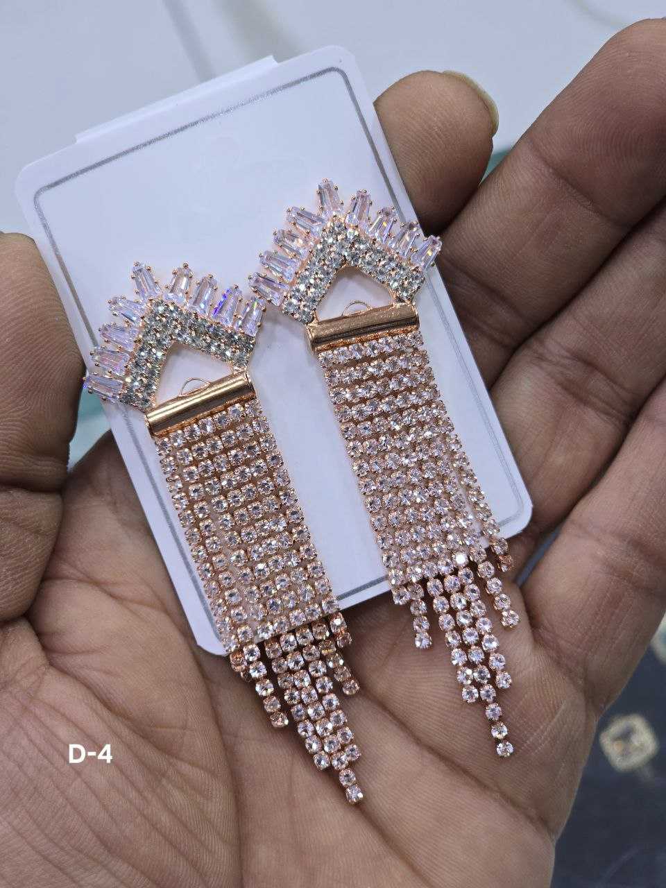 Ynf Brass KESH193 Womens Jewellery Wholesale Fancy Earrings AD Diamond Earring Long Earrings Manufacturer - Jewellery Export