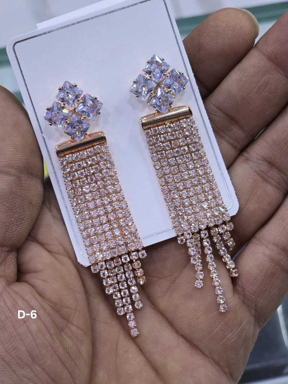 Ynf Brass KESH193 Womens Jewellery Wholesale Fancy Earrings AD Diamond Earring Long Earrings Manufacturer - Jewellery Export