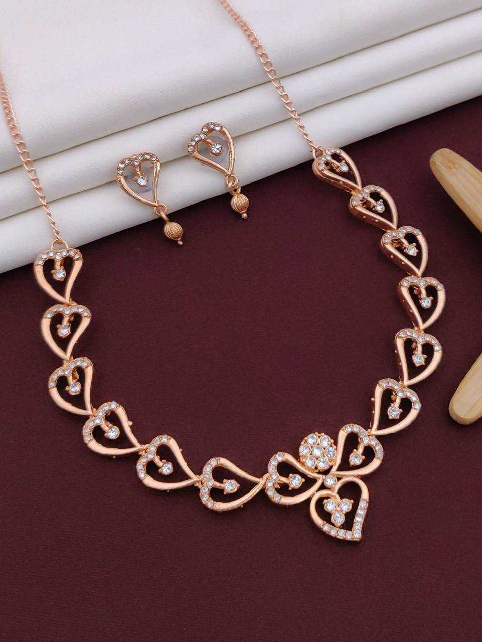 Ynf Brass KESH483 Womens Jewellery Wholesale AD Diamond Necklace Necklaces Set Antique Necklaces Set Manufacturer - Jewellery Export