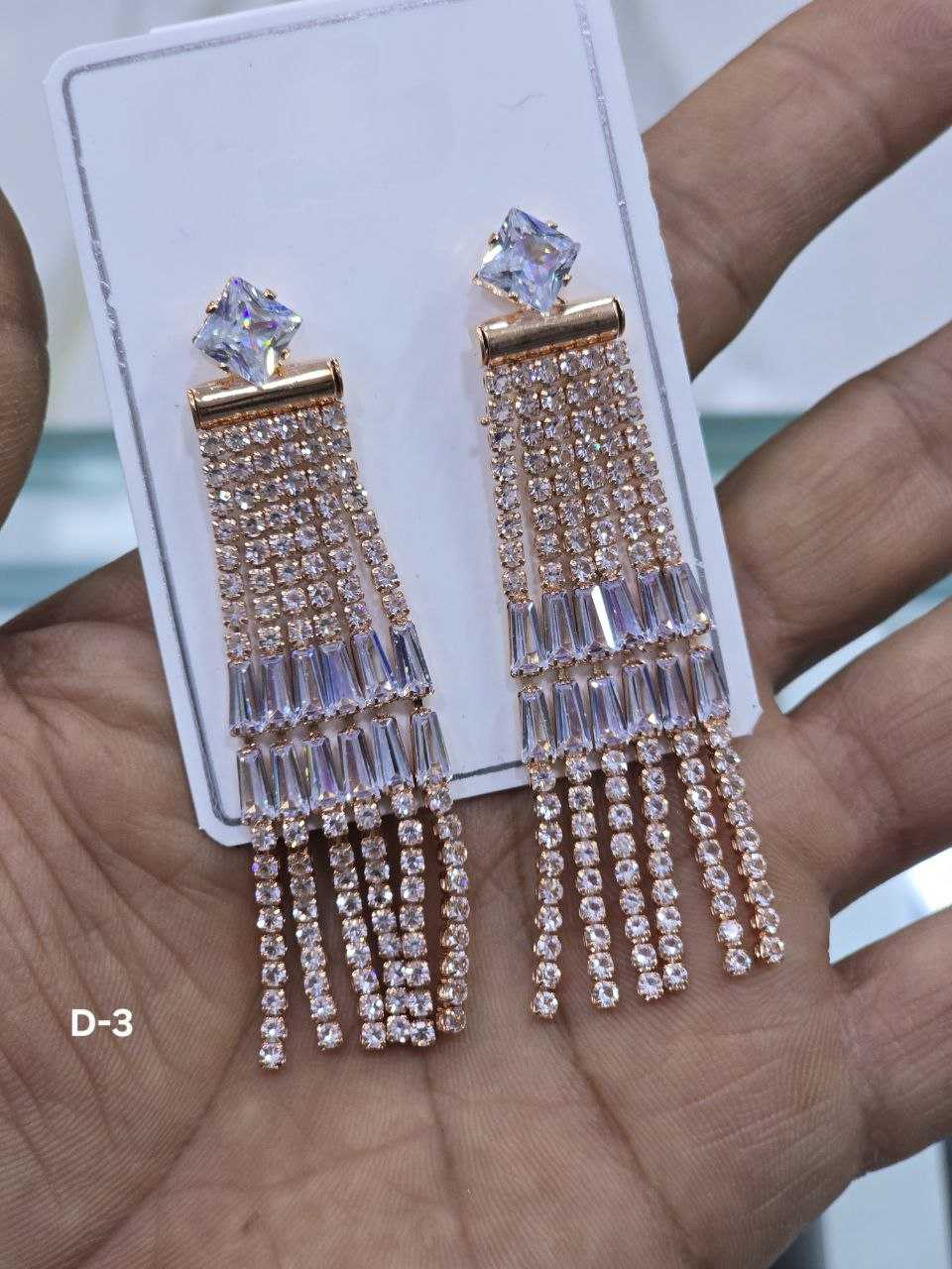 Ynf Brass Womens Jewellery Wholesale Fancy Earrings AD Diamond Earring Long Earrings Manufacturer - Jewellery Export