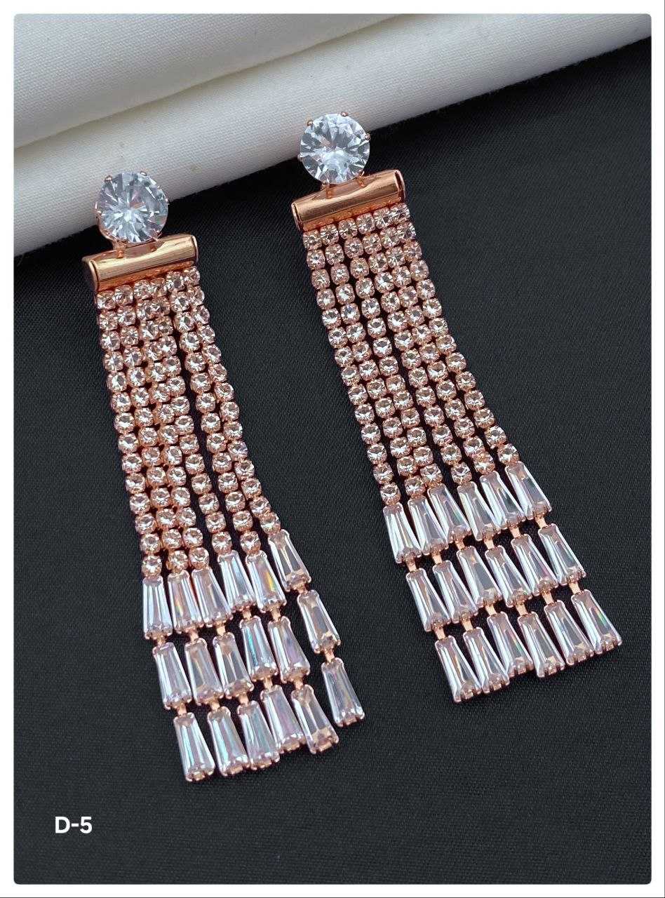 Ynf Brass Womens Jewellery Wholesale Fancy Earrings AD Diamond Earring Long Earrings Manufacturer - Jewellery Export