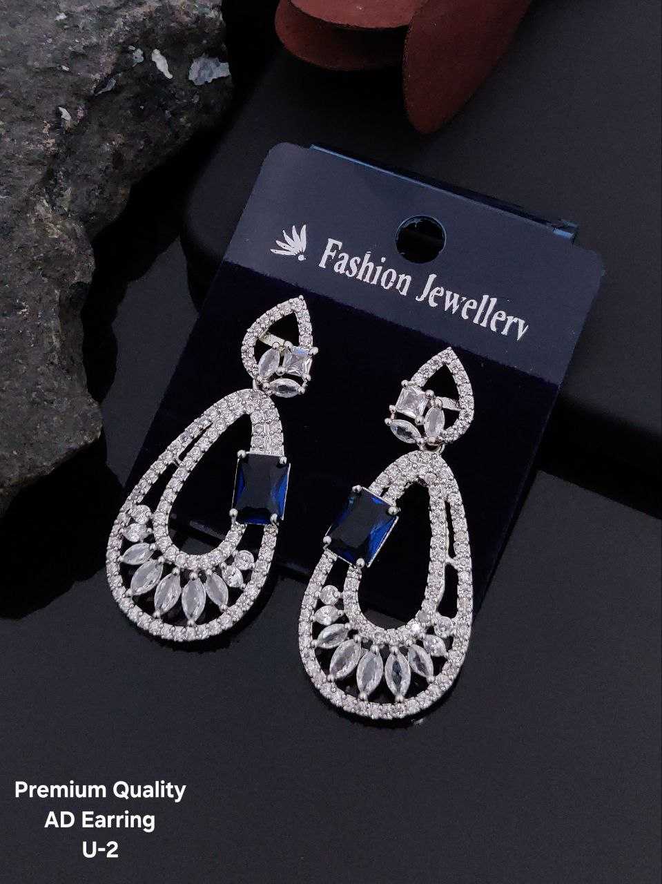 Ynf Brass Womens Jewellery Wholesale Fancy Earrings AD Diamond Earring Long Earrings Manufacturer - Jewellery Export