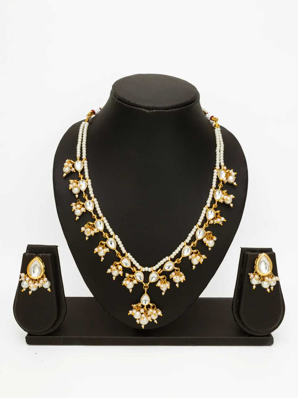 Ynf Brass KESH105 NK4716 Womens Jewellery Wholesale Fancy Mala Necklaces Kundan Pendant Sets Long Earrings Manufacturer - Jewellery Export