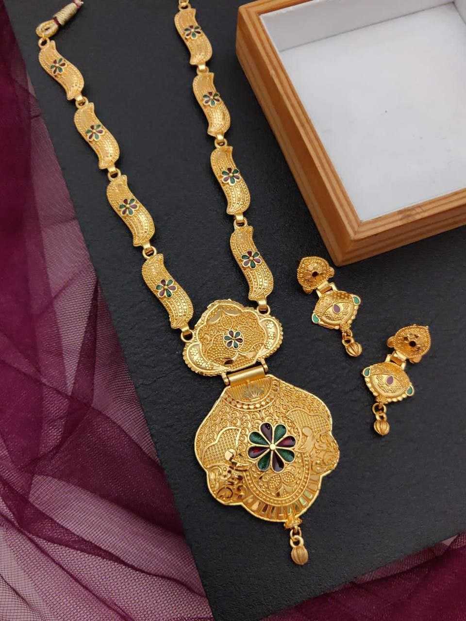 Ynf Fancy 1 Womens Jewellery Wholesale Necklaces Set Rajwadi Necklaces Set Golden Necklace Set Manufacturer - Jewellery Export