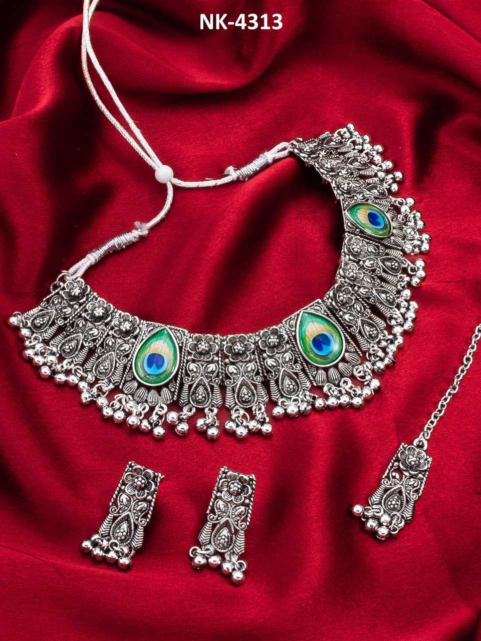 Ynf Brass KESH105 NK4313 Womens Jewellery Wholesale Oxidized Jewellery Set Manufacturer - Jewellery Export