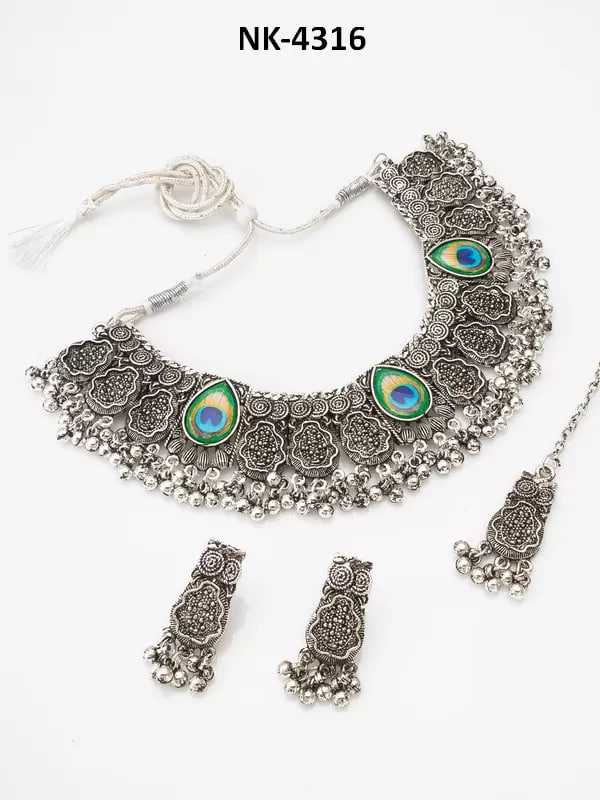 Ynf Brass KESH105 NK4316 Womens Jewellery Wholesale Oxidized Jewellery Set Manufacturer - Jewellery Export