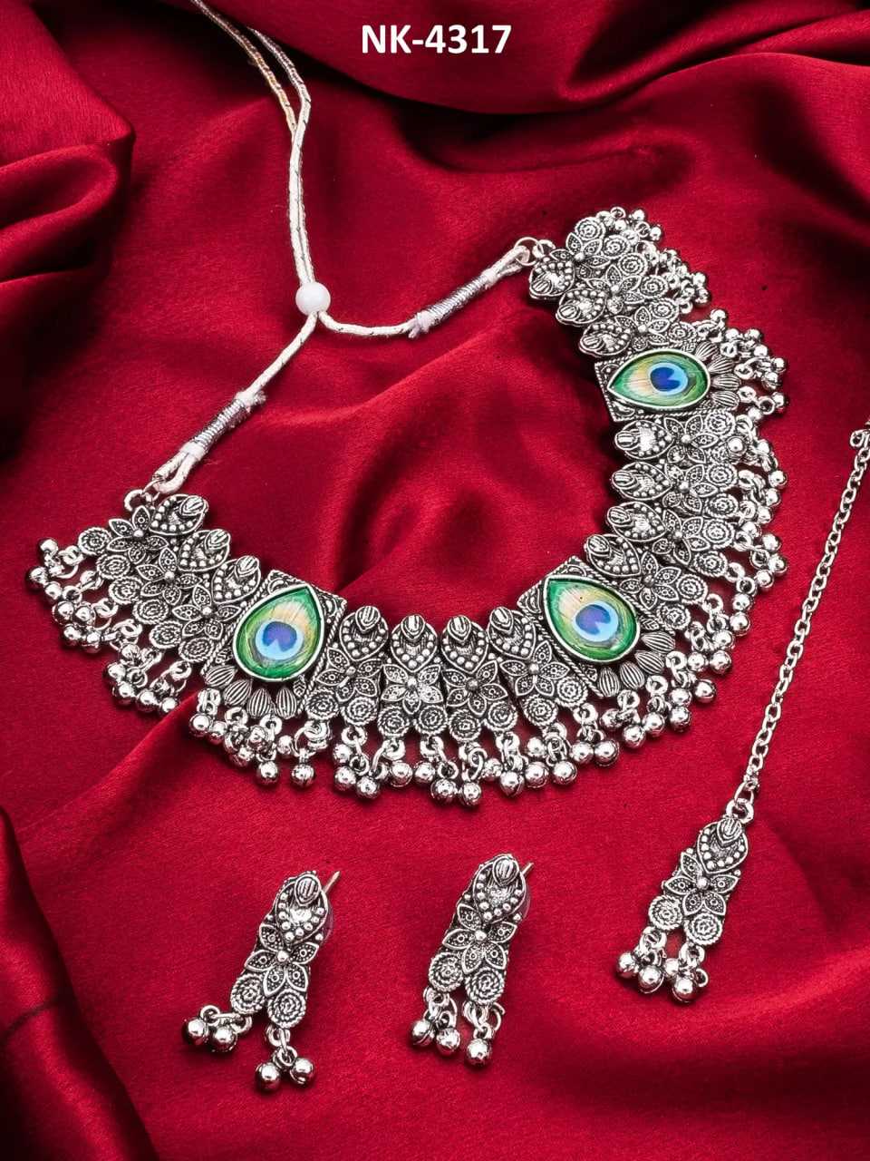 Ynf Brass KESH105 NK4317 Womens Jewellery Wholesale Oxidized Jewellery Set Manufacturer - Jewellery Export
