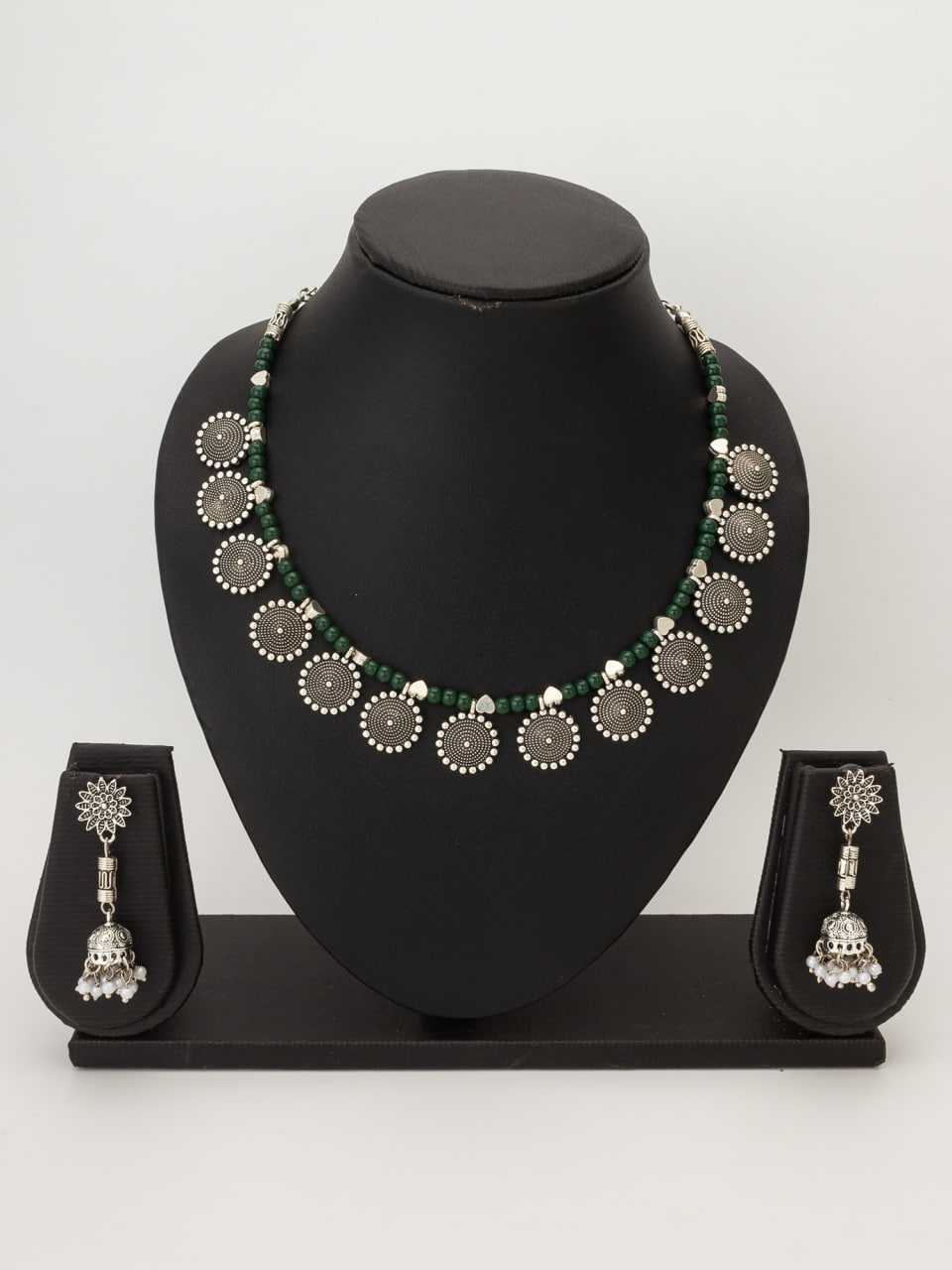 Ynf Brass KESH105 NK4568 Womens Jewellery Wholesale Oxidized Jewellery Set Manufacturer - Jewellery Export