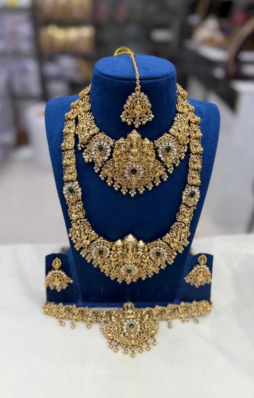 Ynf Brass KESH494 06 Womens Jewellery Wholesale Long Sets Bridal Jewelry Sets Artificial Bridal Jewelry Manufacturer - Jewellery Export