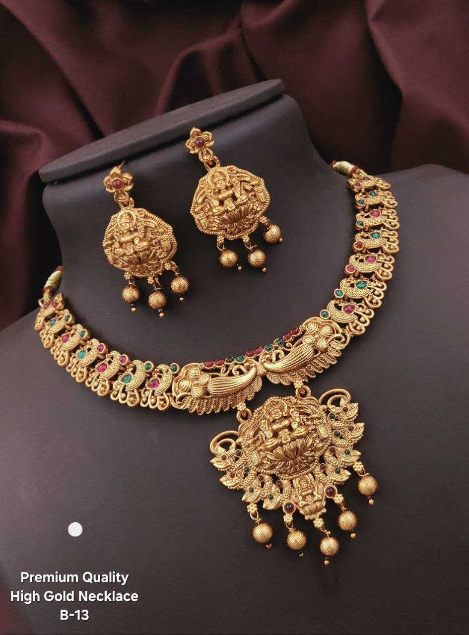 Ynf Brass Womens Jewellery Wholesale Golden Necklace Set Fashion Necklace Temple Jewelry Manufacturer - Jewellery Export