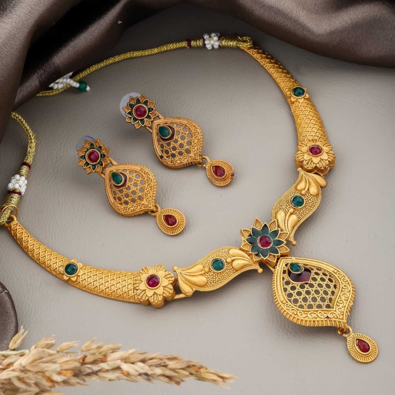 Ynf Brass KESH191 1 Womens Jewellery Wholesale Choker Necklaces Kundan Necklace Set Manufacturer - Jewellery Export