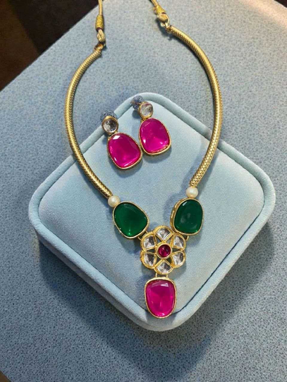 Ynf Brass KESH191 1 Womens Jewellery Wholesale Choker Necklaces Kundan Necklace Set Necklaces Set Manufacturer - Jewellery Export