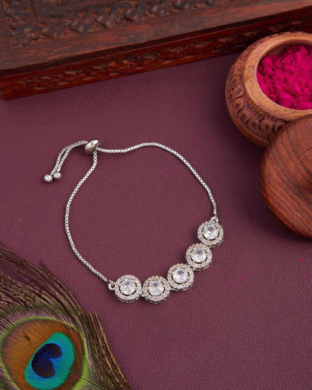 Ynf Brass KESH191 2 Womens Jewellery Wholesale AD Diamond Bracelet Manufacturer - Jewellery Export