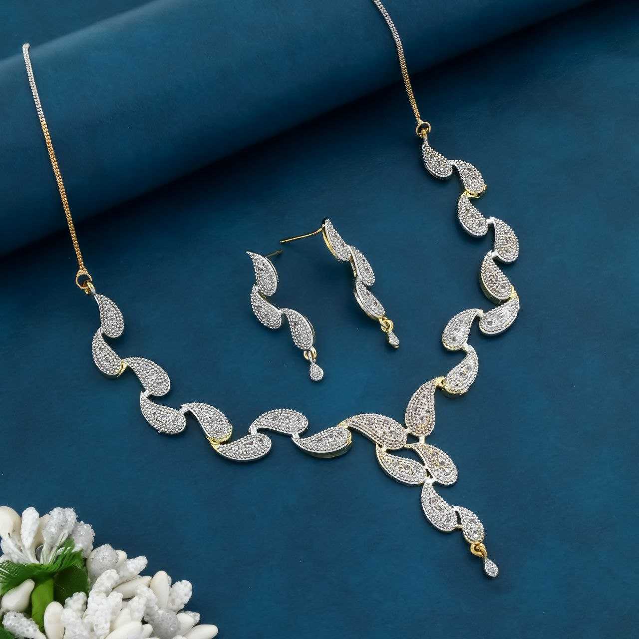 Ynf Brass KESH191 2 Womens Jewellery Wholesale Necklaces Set Artificial Diamond Necklace Manufacturer - Jewellery Export