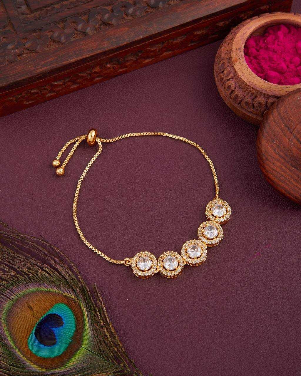 Ynf Brass KESH191 3 Womens Jewellery Wholesale AD Diamond Bracelet Manufacturer - Jewellery Export