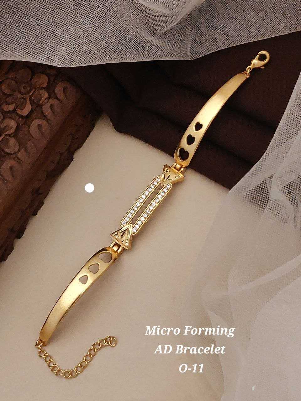 Ynf AD Diamond KESH193 BRACELETE1 Womens Jewellery Wholesale AD Diamond Bracelet Golden Bracelet Designer Artificial Jewelry Manufacturer - Jewellery Export