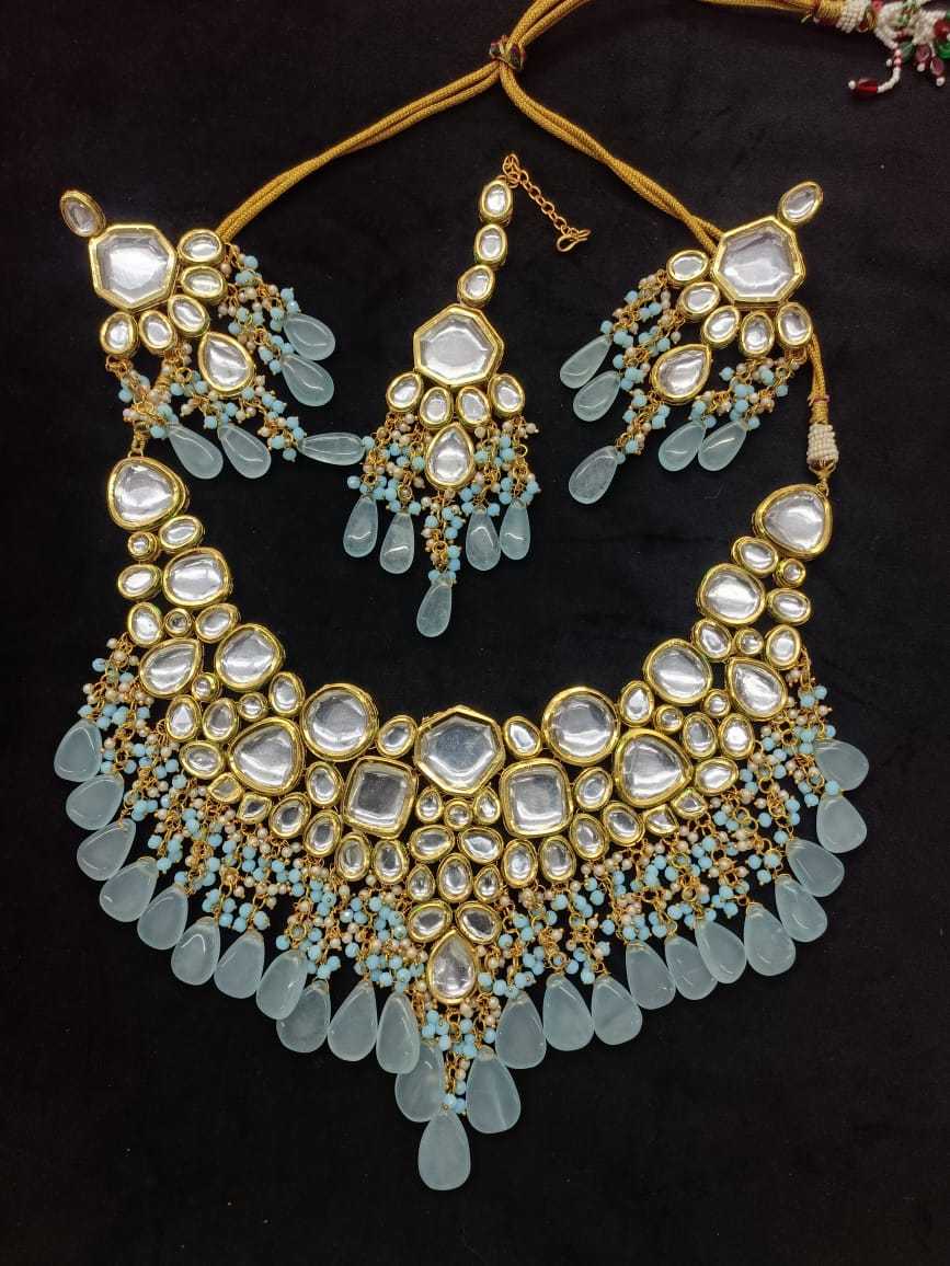 Ynf Brass KESH494 1 Womens Jewellery Wholesale Kundan Necklace Set Necklaces Set Bridal Jewelry Sets Manufacturer - Jewellery Export
