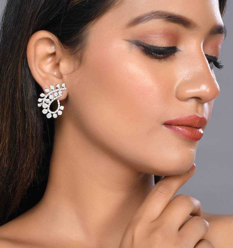 Ynf Fancy KESH191 EARRING Womens Jewellery Wholesale Fancy Earrings AD Diamond Earring Party Wear Jewelry Manufacturer - Jewellery Export