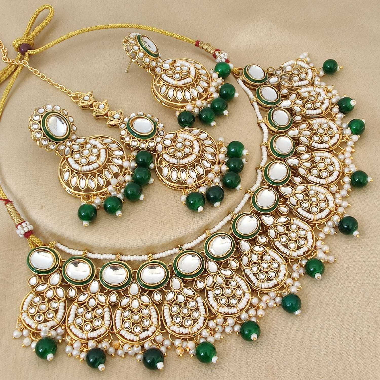 Ynf Fancy KESH494 1 Womens Jewellery Wholesale Necklaces Set Rajwadi Necklaces Set Bridal Jewelry Sets Manufacturer - Jewellery Export