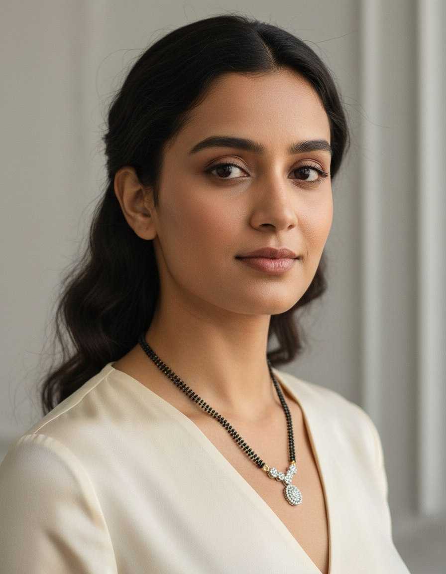 Ynf Brass KESH191 1 Womens Jewellery Wholesale Mangalsutras Chain Pendant Set Stone Studded Jewelry Manufacturer - Jewellery Export