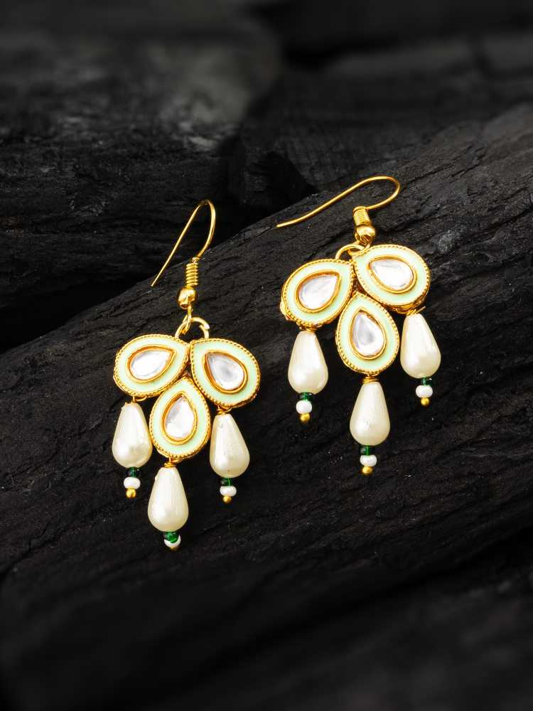 Ynf Alloy KESH105 ER4166 Womens Jewellery Wholesale Fancy Earrings AD Diamond Earring Kundan Earrings Manufacturer - Jewellery Export