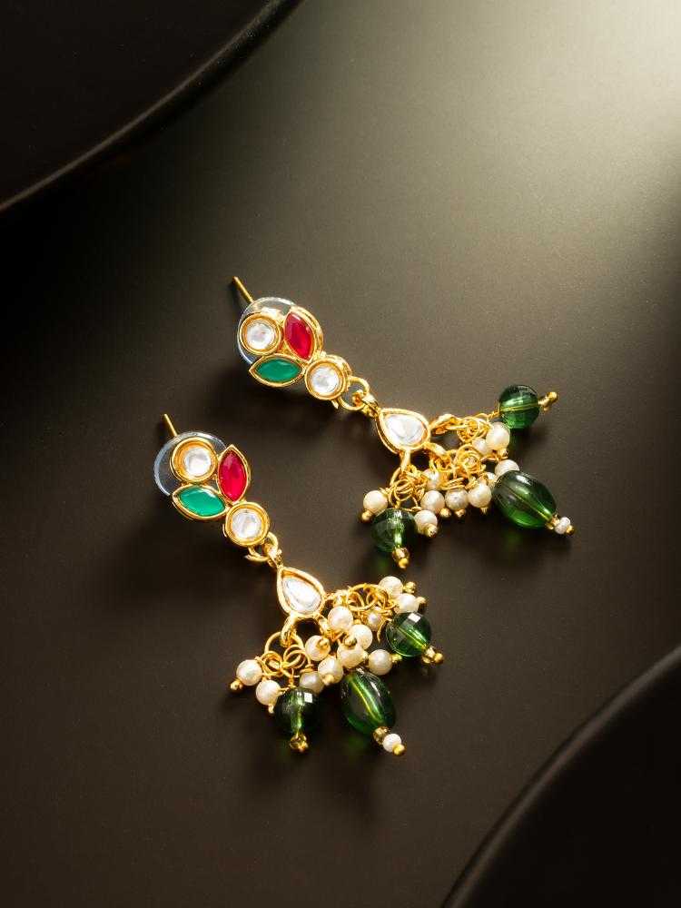 Ynf Alloy KESH105 ER4196 Womens Jewellery Wholesale Fancy Earrings Kundan Earrings Jhumka Earrings Manufacturer - Jewellery Export