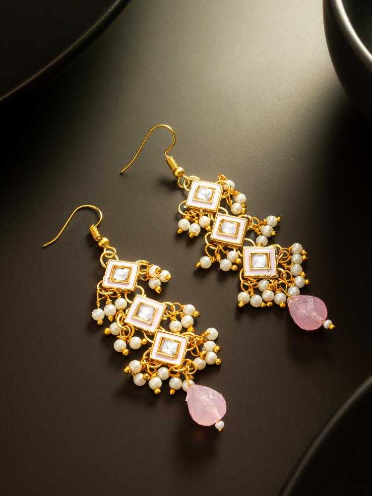 Ynf Alloy KESH105 ER4197 Womens Jewellery Wholesale Fancy Earrings Kundan Earrings Long Earrings Manufacturer - Jewellery Export