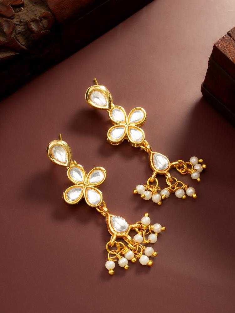 Ynf Alloy KESH105 ER4210 Womens Jewellery Wholesale Kundan Earrings Jhumka Earrings Manufacturer - Jewellery Export