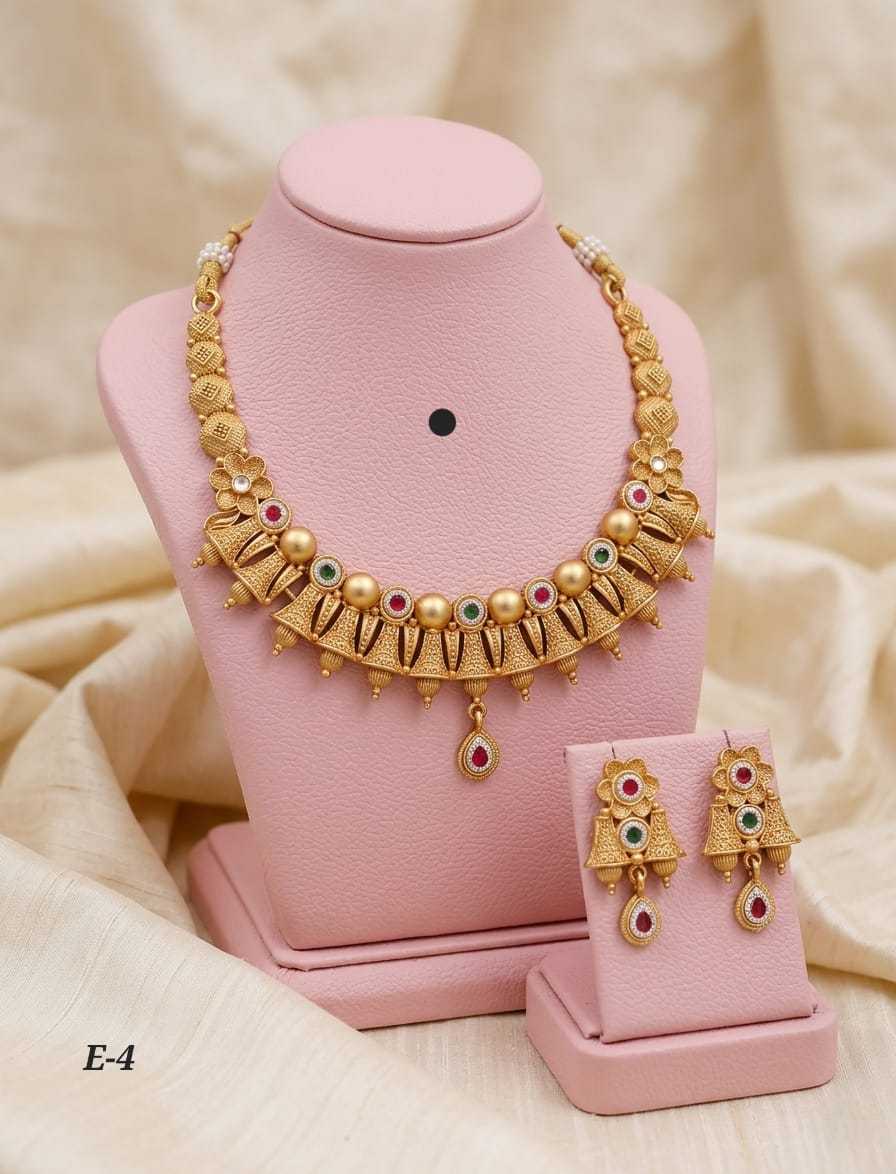 Ynf Alloy KESH193 232 Womens Jewellery Wholesale Necklaces Set Golden Necklace Set Bridal Jewelry Sets Manufacturer - Jewellery Export