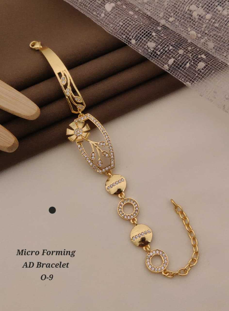 Ynf Alloy KESH193 238 Womens Jewellery Wholesale AD Diamond Bracelet Golden Bracelet Party Wear Jewelry Manufacturer - Jewellery Export