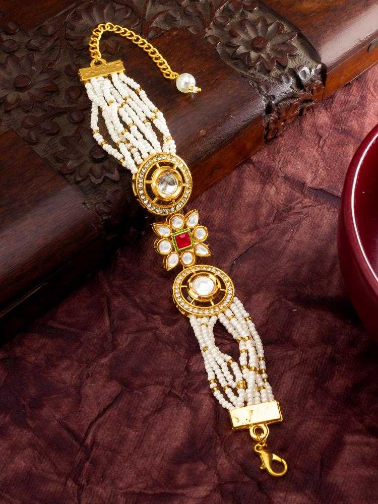Ynf Brass KESH105 BG2584 Womens Jewellery Wholesale Kundan Bangles Antique Bracelet Fashion Bracelets Manufacturer - Jewellery Export