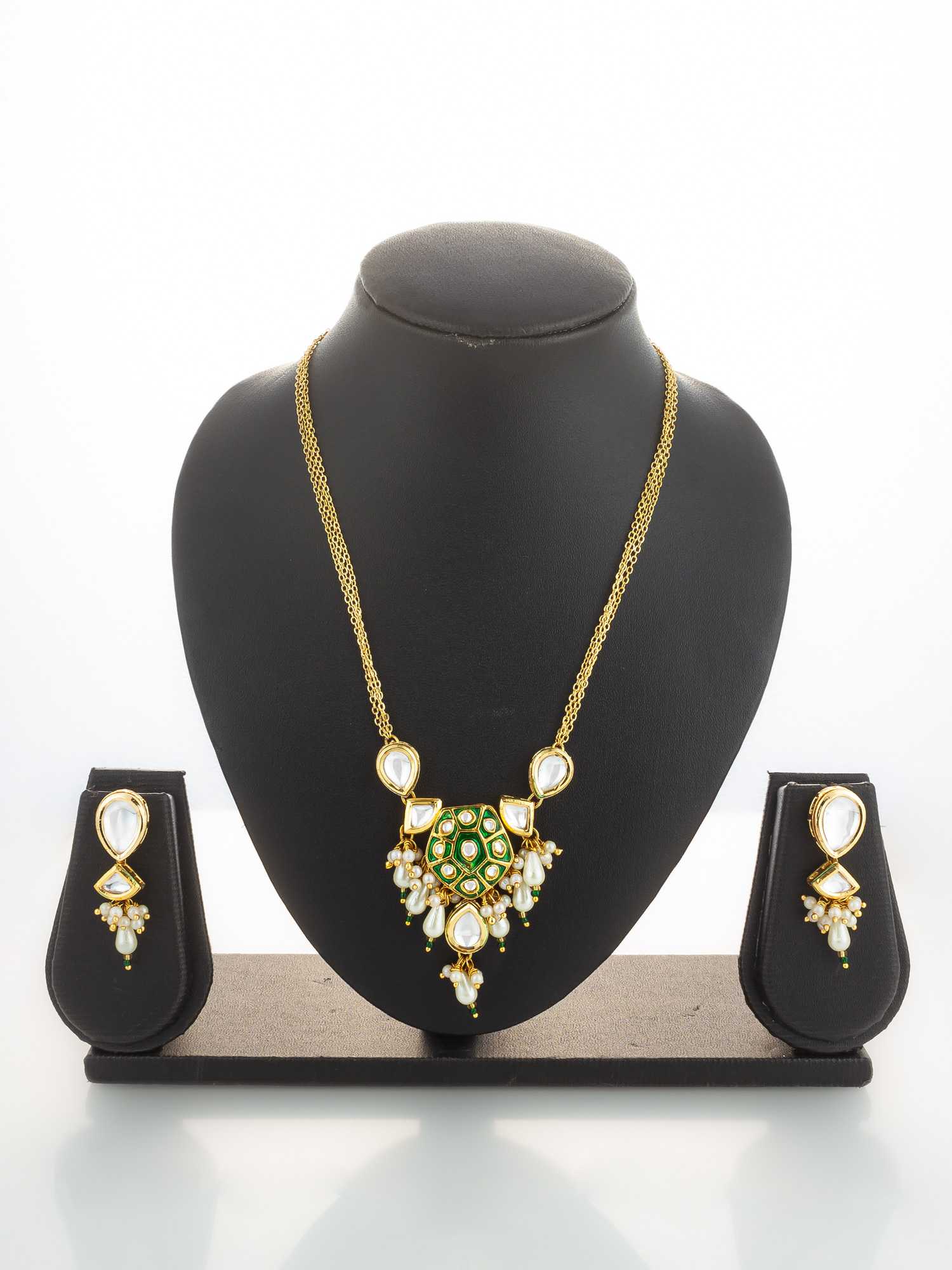 Ynf Brass KESH105 NK4835 Womens Jewellery Wholesale Kundan Necklace Set Necklaces Set Antique Necklaces Set Manufacturer - Jewellery Export