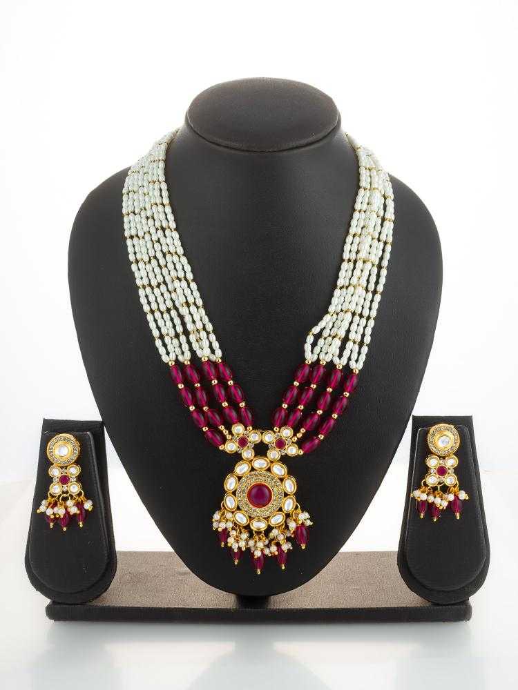 Ynf Brass KESH105 NK4865 Womens Jewellery Wholesale Kundan Necklace Set Necklaces Set Antique Necklaces Set Manufacturer - Jewellery Export