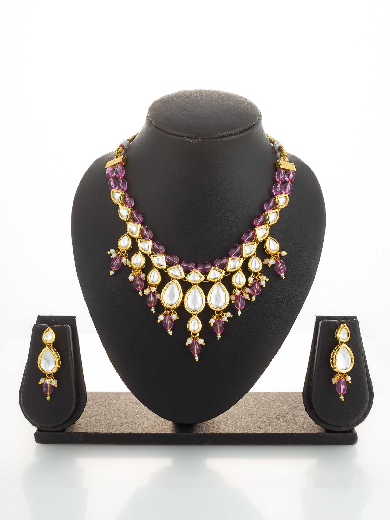 Ynf Brass KESH105 NK4868 Womens Jewellery Wholesale Kundan Necklace Set Necklaces Set Antique Necklaces Set Manufacturer - Jewellery Export