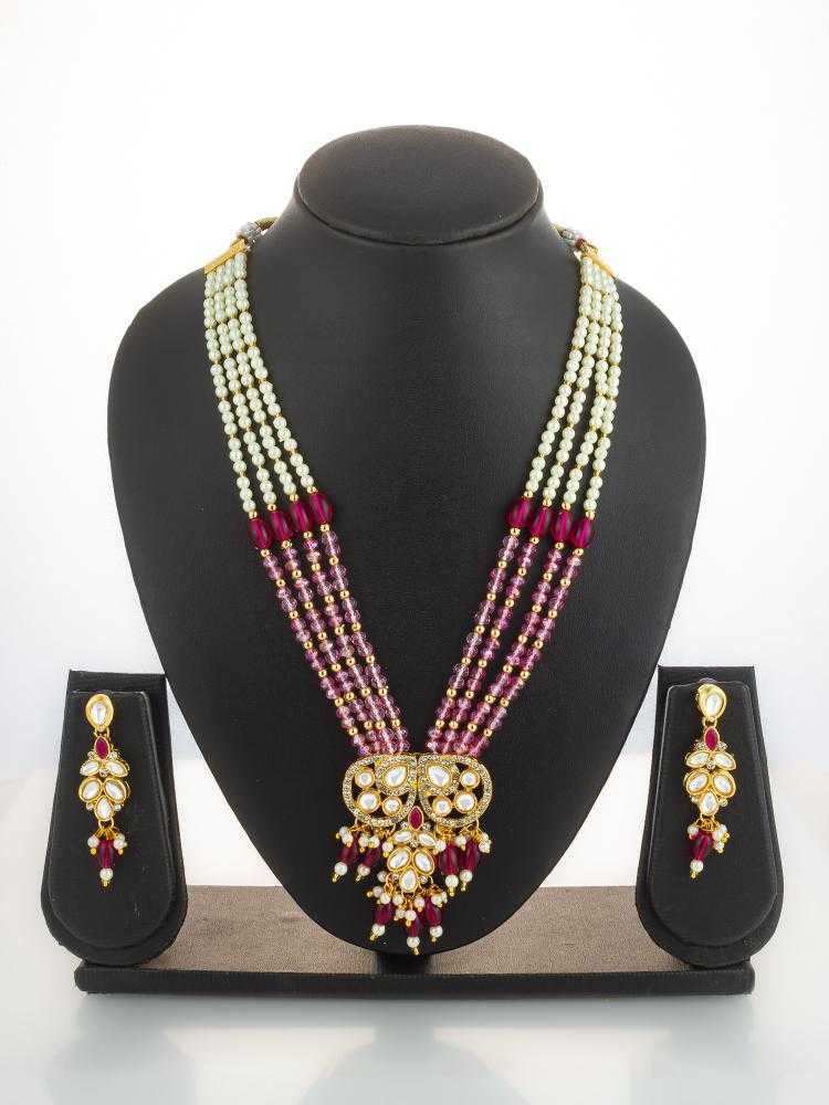 Ynf Brass KESH105 NK4870 Womens Jewellery Wholesale Kundan Necklace Set Necklaces Set Antique Necklaces Set Manufacturer - Jewellery Export