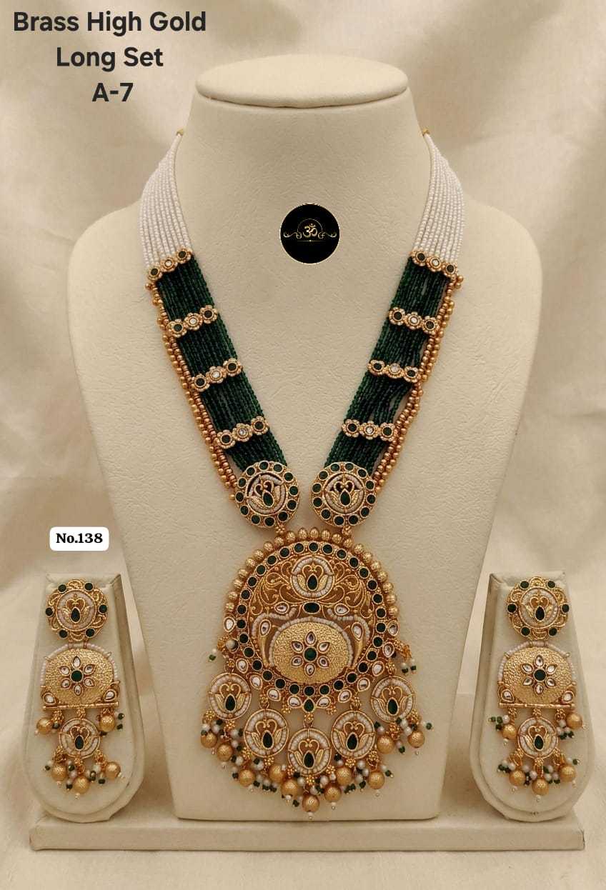 Ynf Brass KESH127 033 Womens Jewellery Wholesale Long Sets Rajwadi Necklaces Set Manufacturer - Jewellery Export